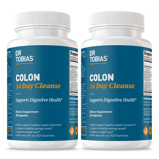 Dr. Tobias Colon Cleanse bottle with 56 capsules overview for gentle digestive support