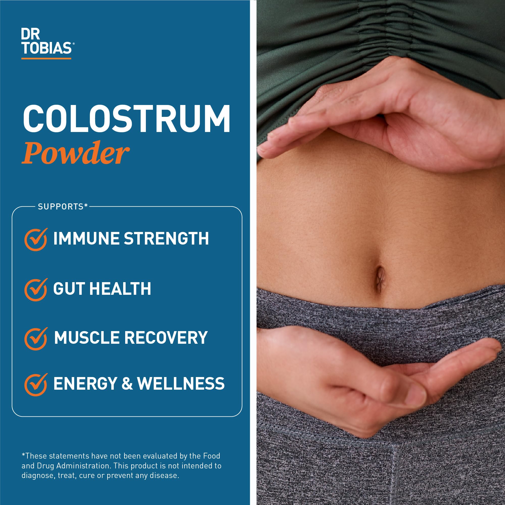 Dr. Tobias Colostrum powder scoop; easy to measure for daily protein and immune support