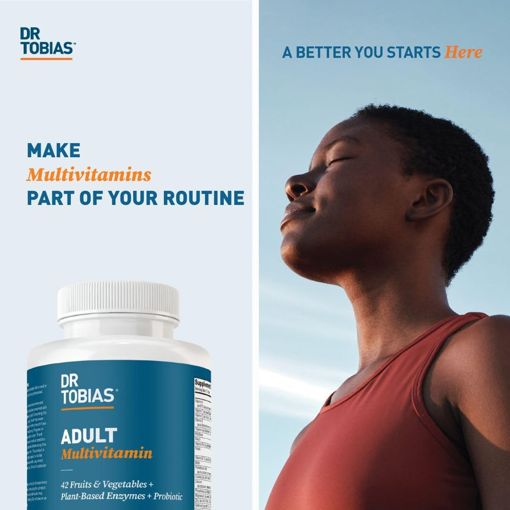 Dr. Tobias daily serving dosage shown on packaging.