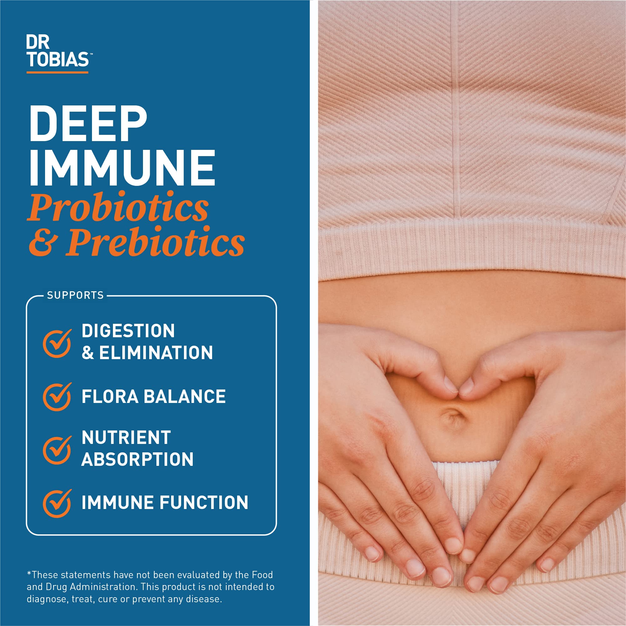 Close-up of Dr. Tobias Deep Immune capsules for gentle digestion.