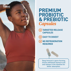 Dr. Tobias Deep Immune Probiotics lifestyle shot on kitchen counter for everyday wellness
