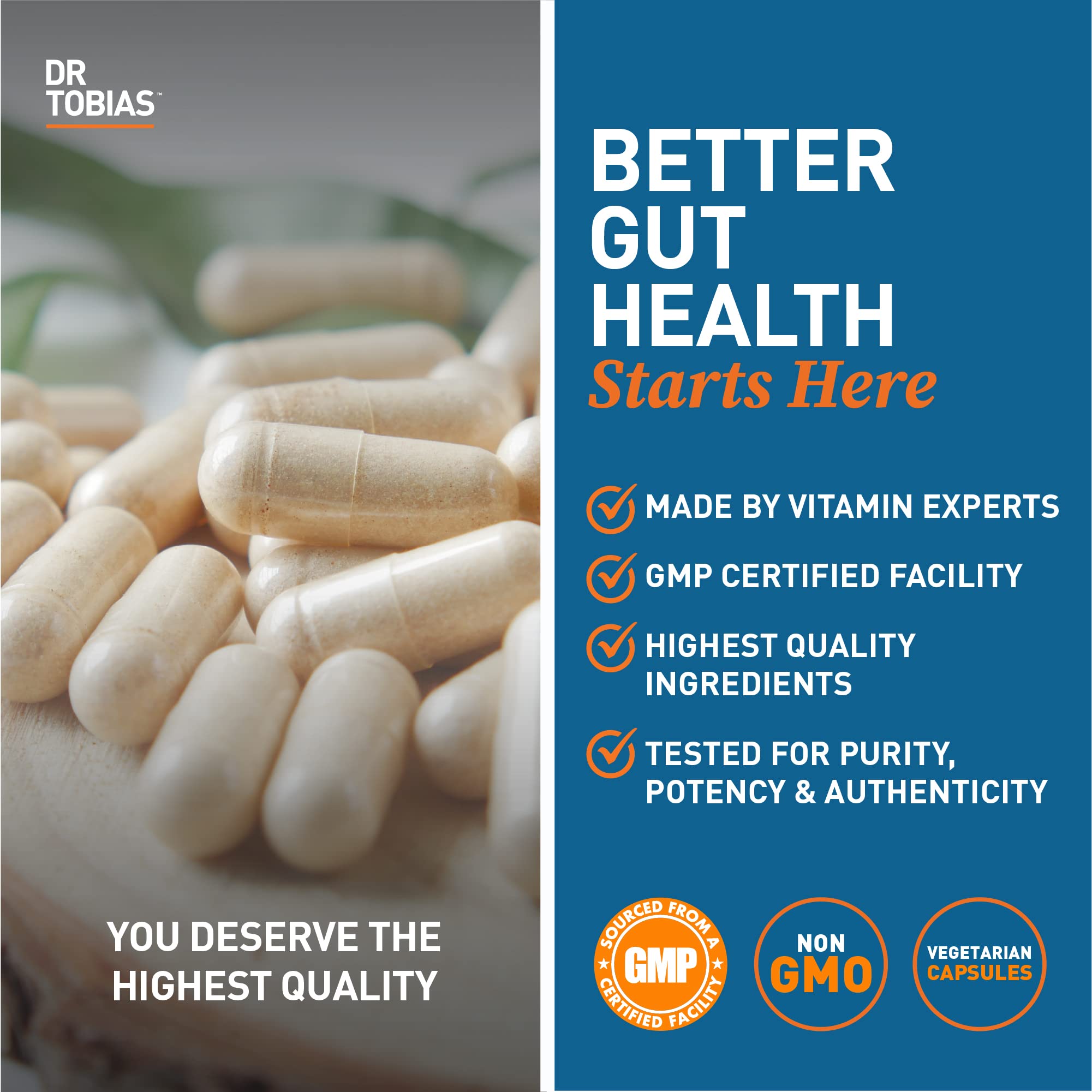 Dr. Tobias Deep Immune serving graphic suggesting daily gut support.