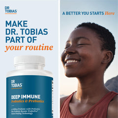 Dr. Tobias Deep Immune shelf display in a wellness aisle.
