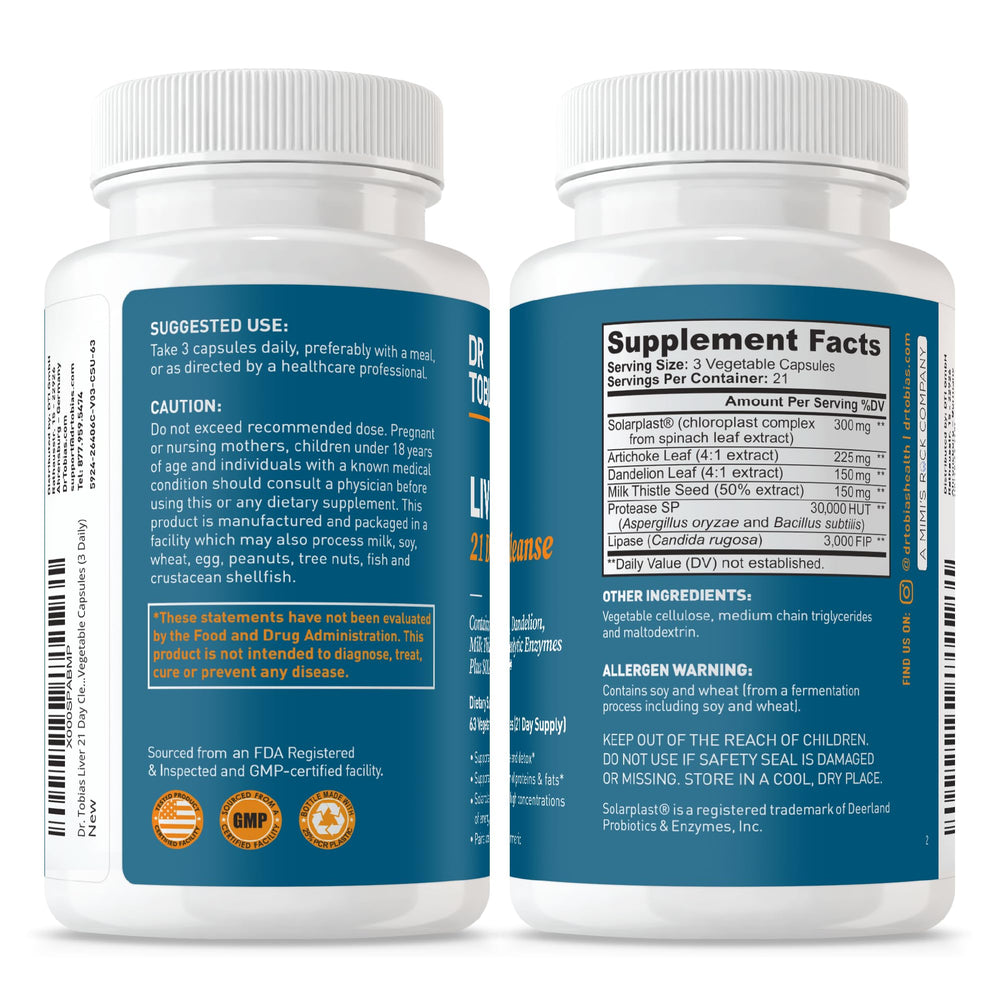 Digestive enzymes identified in Dr. Tobias Liver 21 Day Cleanse for improved digestion
