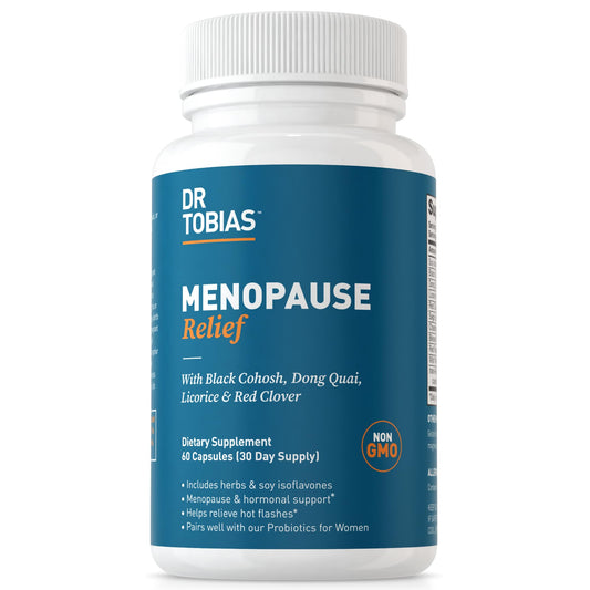 Dr. Tobias Menopause Relief bottle front view for hot flash support