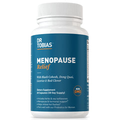 Dr. Tobias Menopause Relief bottle front view for hot flash support