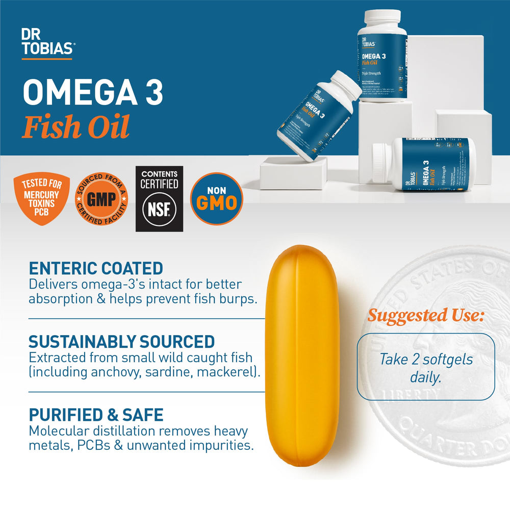 Dr. Tobias Omega 3 purification process showing molecular distillation for purity and safety.