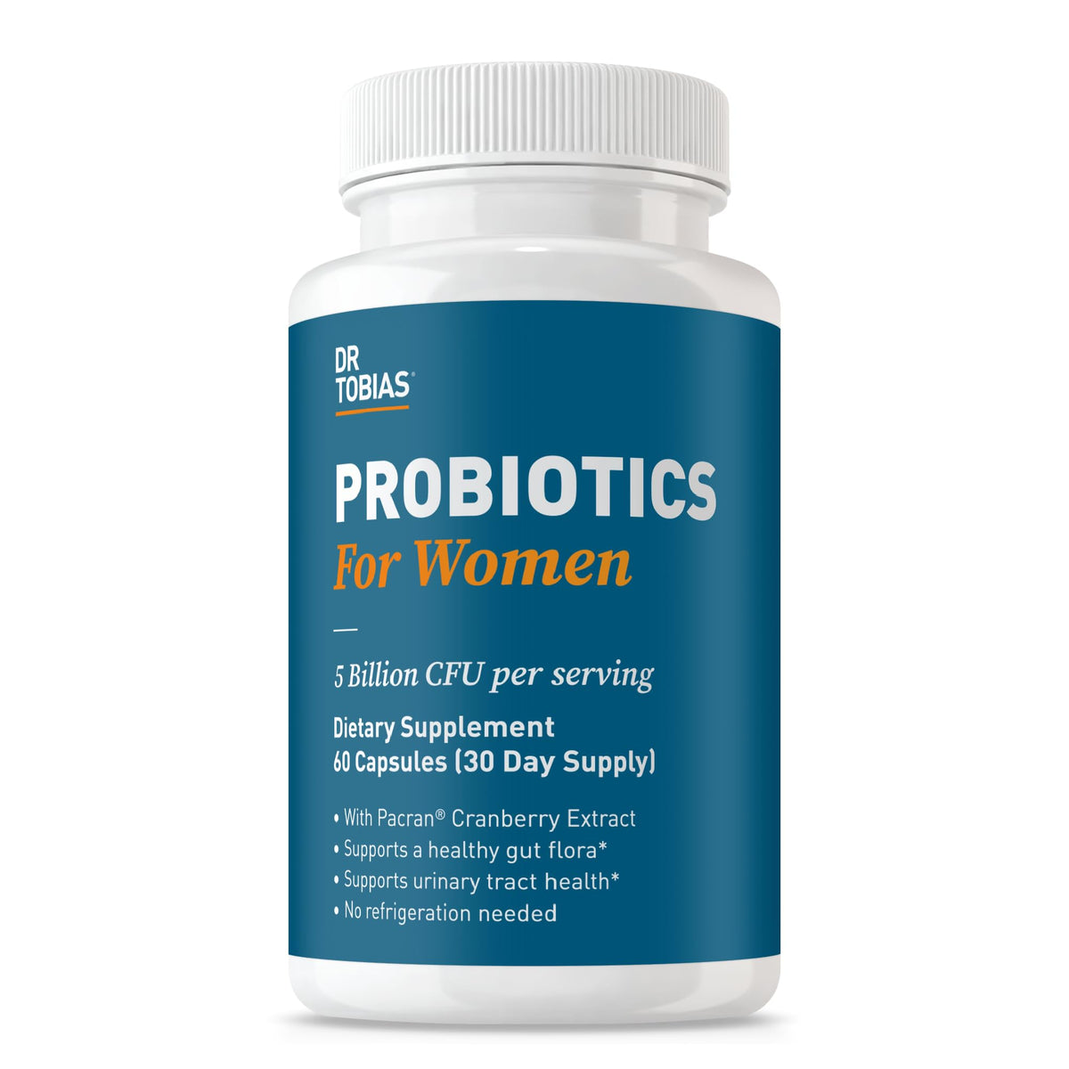 Dr. Tobias Probiotics Women capsule for daily gut balance and immune support.