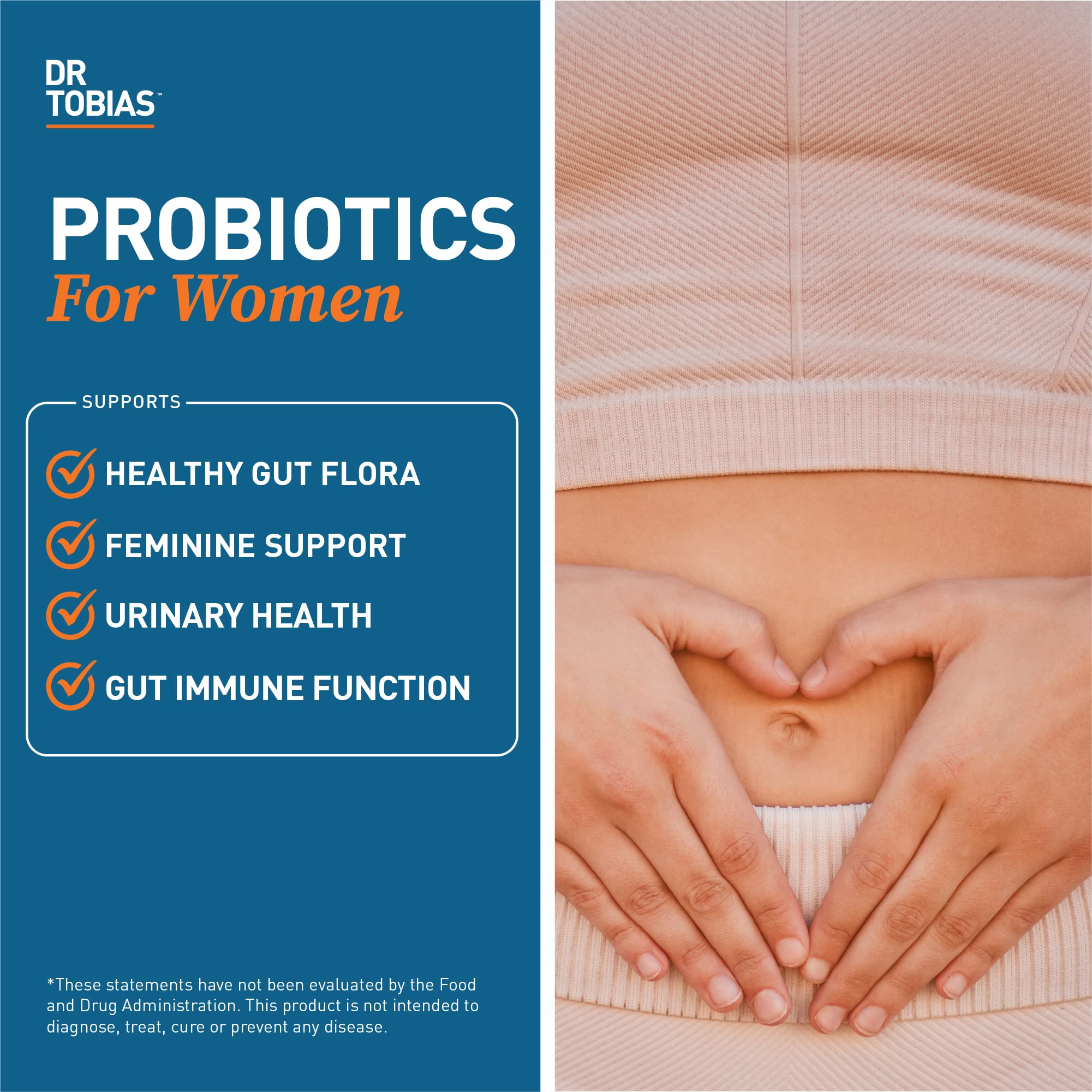 Dr. Tobias Probiotics Women capsule with cranberry extract supports urinary comfort.