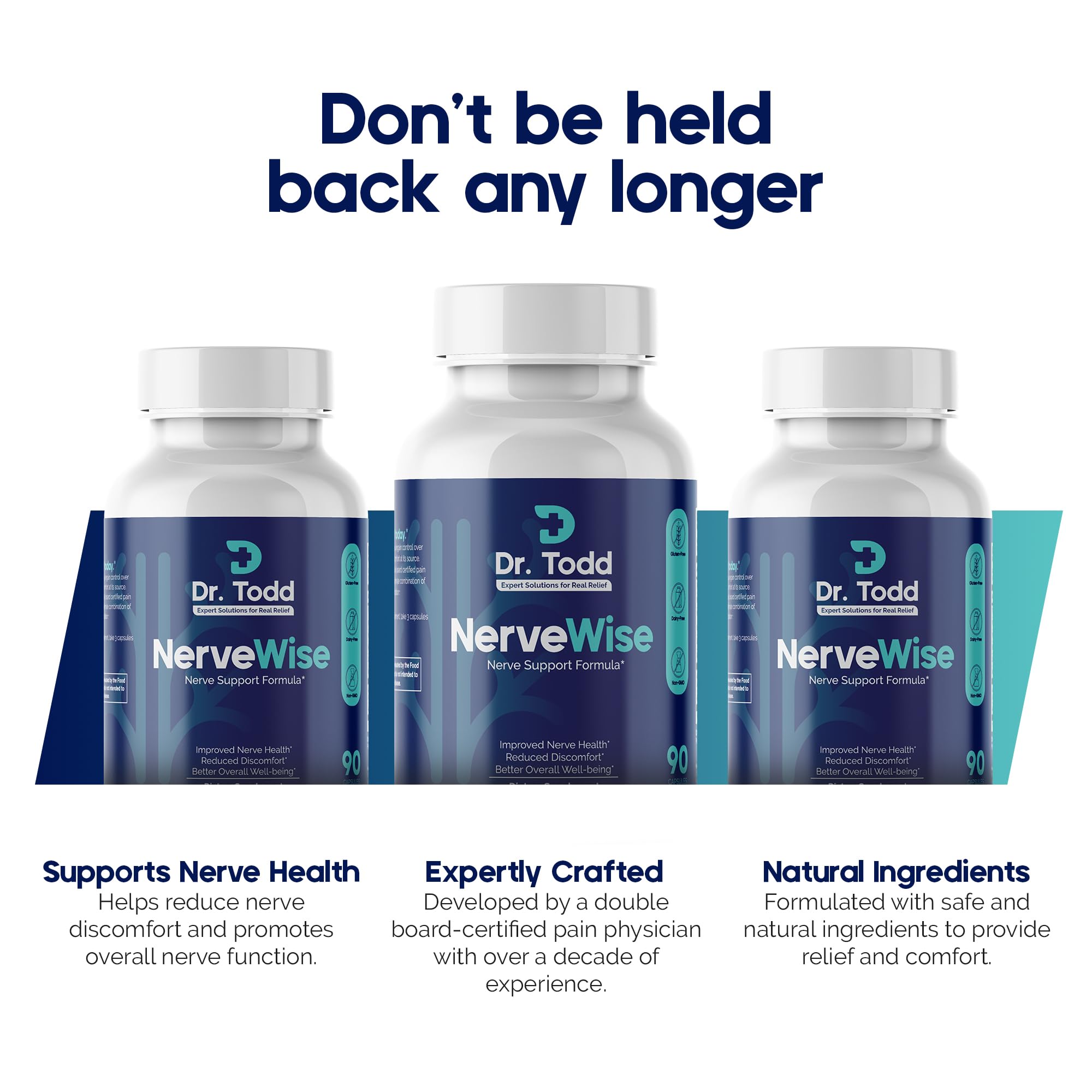 Product image showing NerveWise ingredients list for nerve wellness.