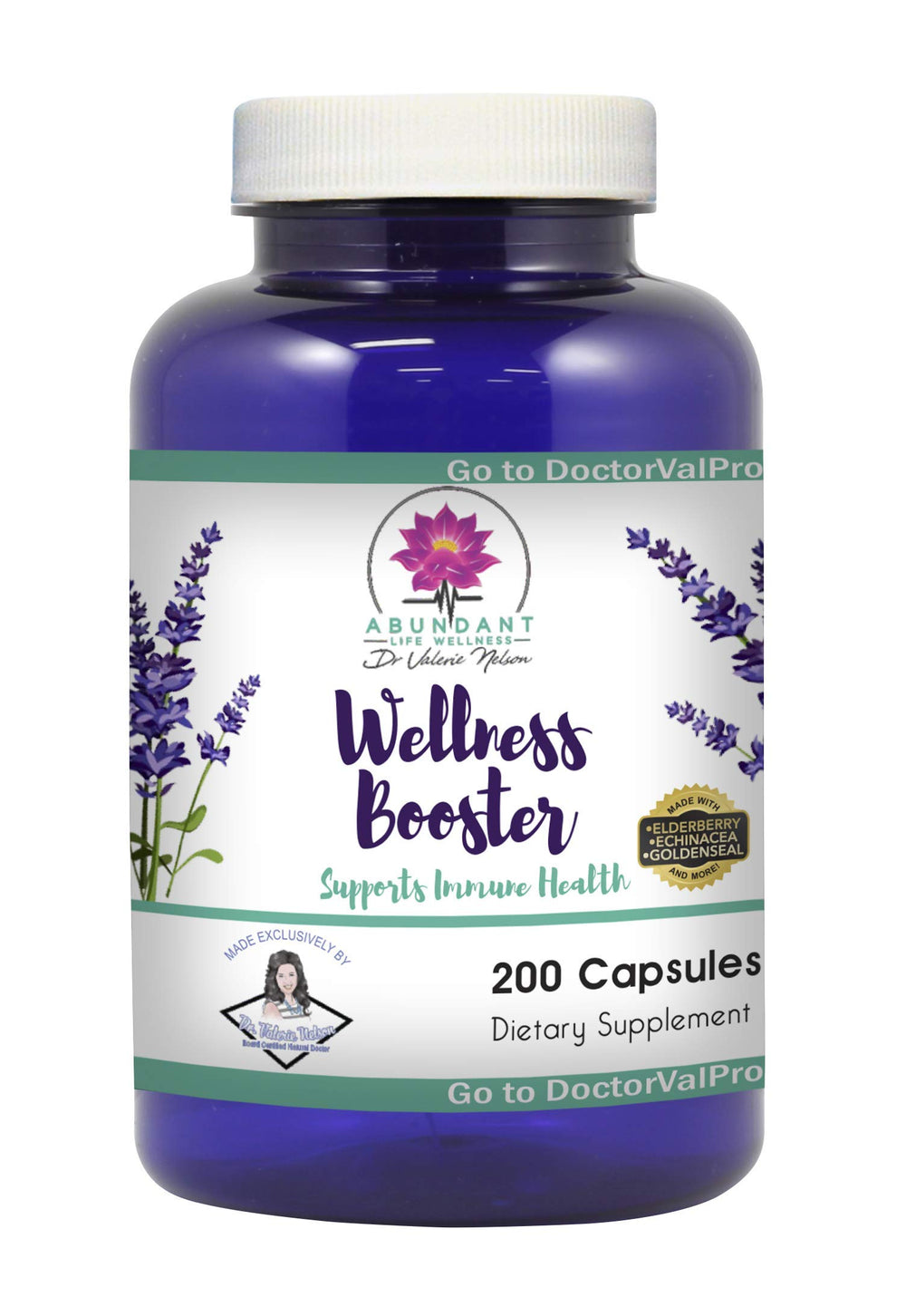 Dr. Valerie Nelson Wellness Booster bottle front for daily wellness support