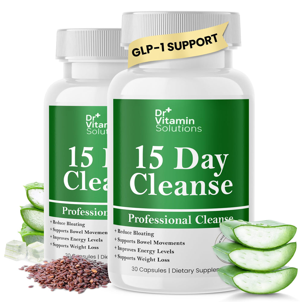 DR VITAMIN SOLUTIONS 15-day gut cleanse bottle supports digestion and toxin flush.