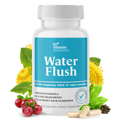 DR VITAMIN SOLUTIONS diuretic pills bottle front reduces water retention when used as directed.