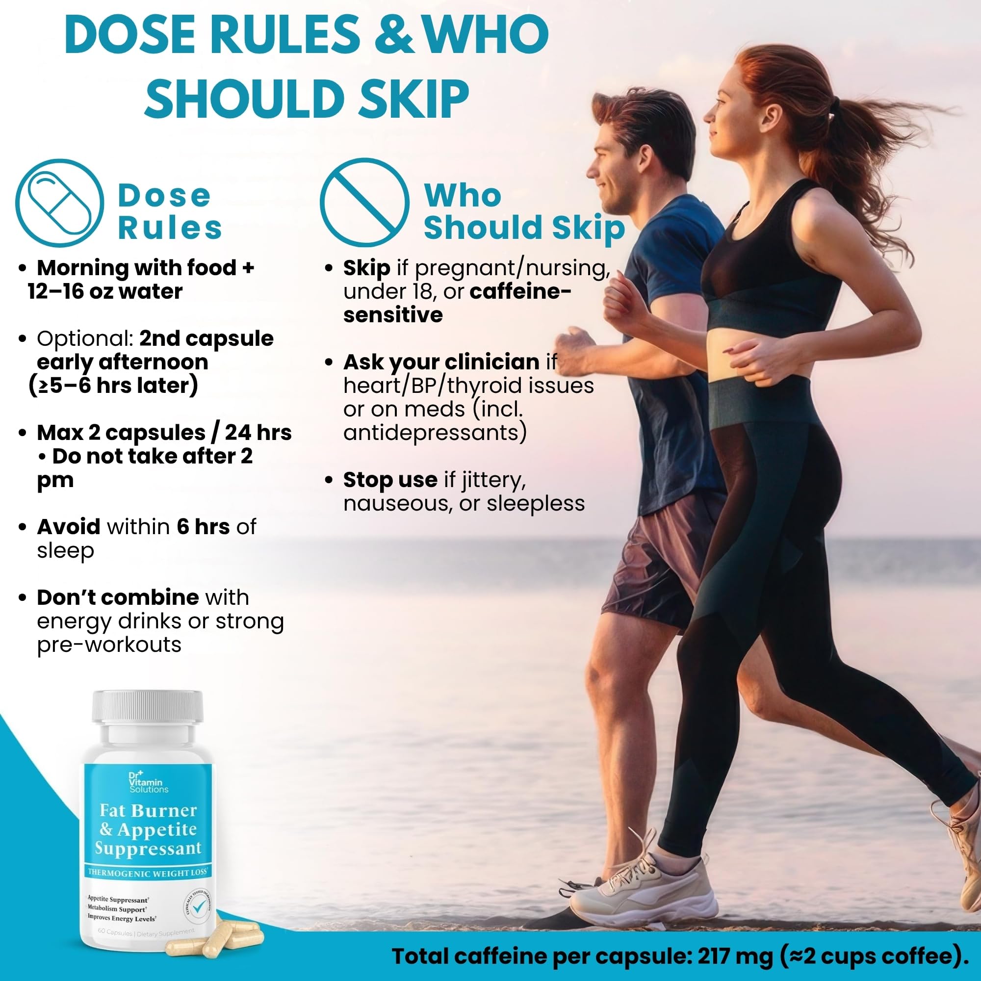 DR VITAMIN SOLUTIONS fat burner day-use image, fits morning or pre-workout routines