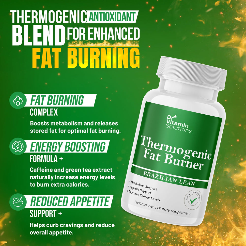 DR VITAMIN SOLUTIONS label close-up highlighting green tea and Garcinia Cambogia