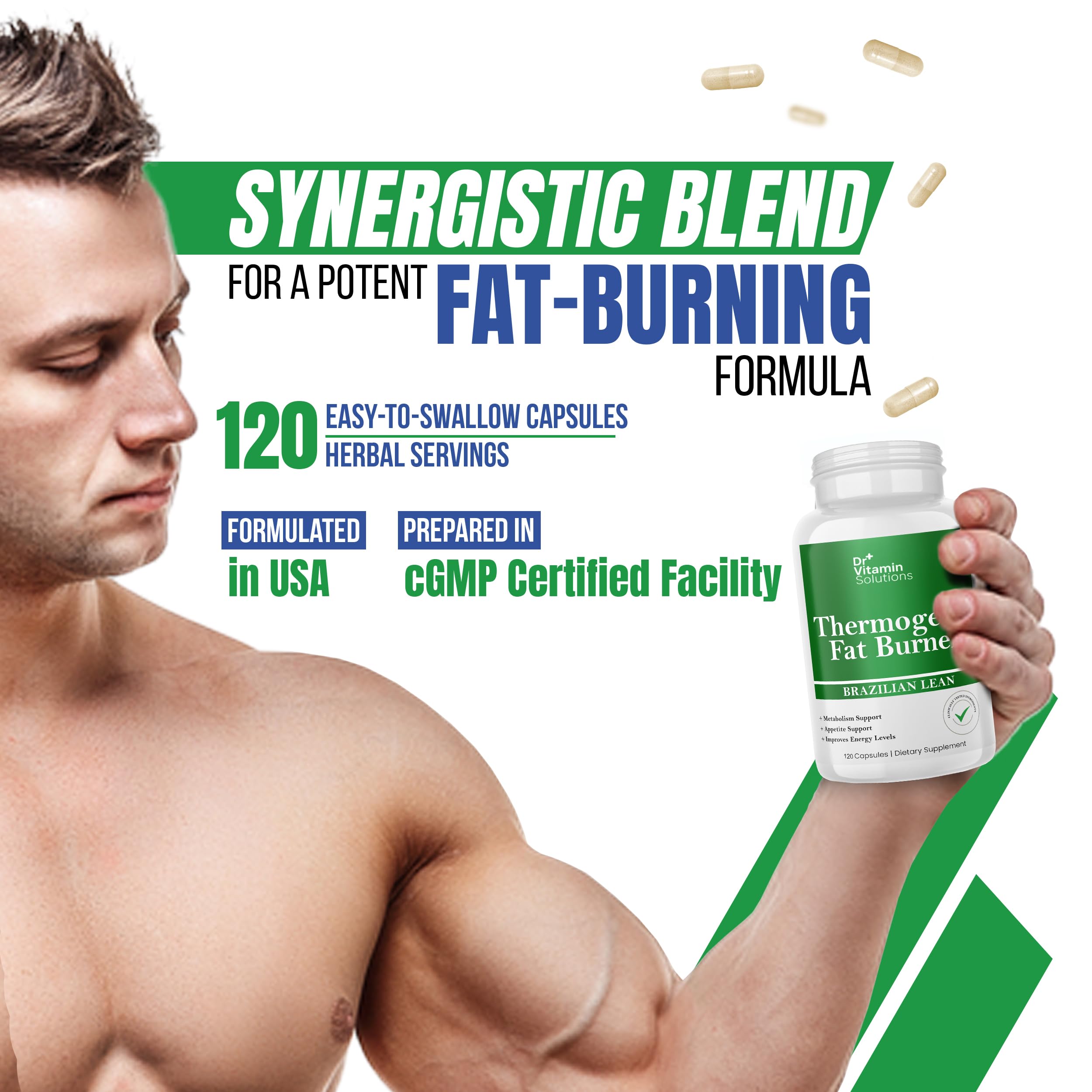 Man taking DR VITAMIN SOLUTIONS before training for focus