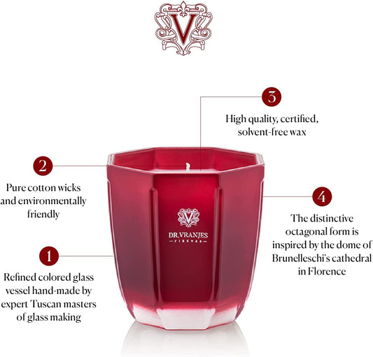 Dr. Vranjes Tourmaline Rosso Nobile flame showcases a lively, safe burn