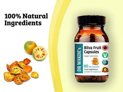 Clear bottle label of DR WAKDE'S Bilva Capsules