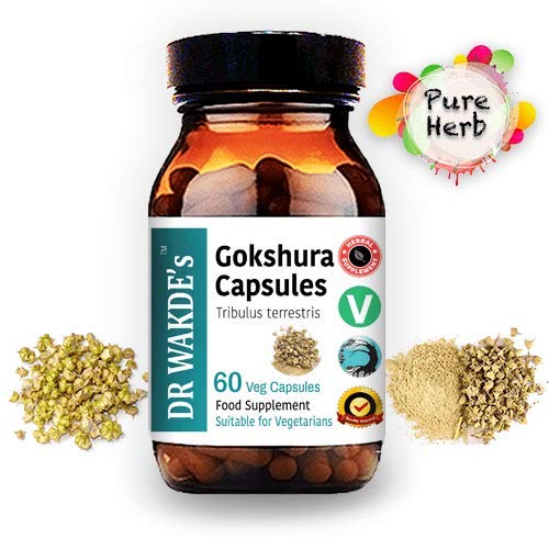 DR WAKDE'S Gokshura capsules close-up highlighting 500mg per capsule for daily use.
