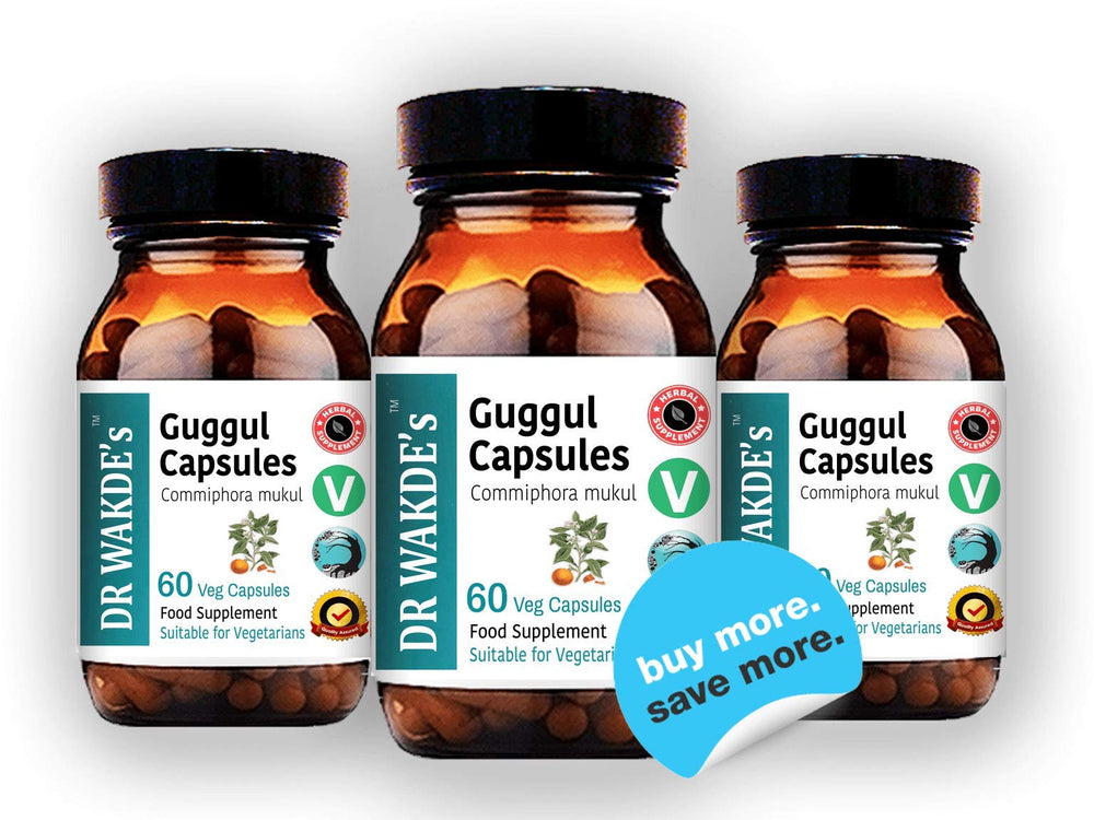 DR WAKDE'S Guggul vegan capsules in hand for daily routine