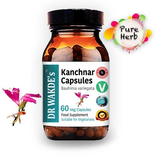 DR WAKDE'S Kanchnar capsules bottle side showing 60 capsules.