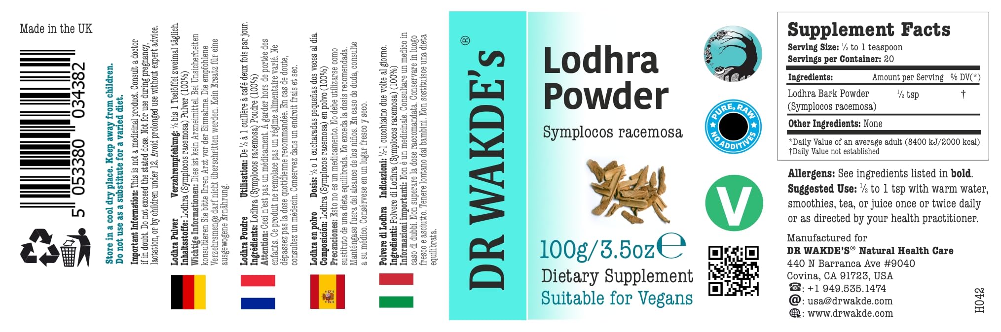 DR WAKDE'S Lodhra powder texture close-up, ready to blend smoothly.