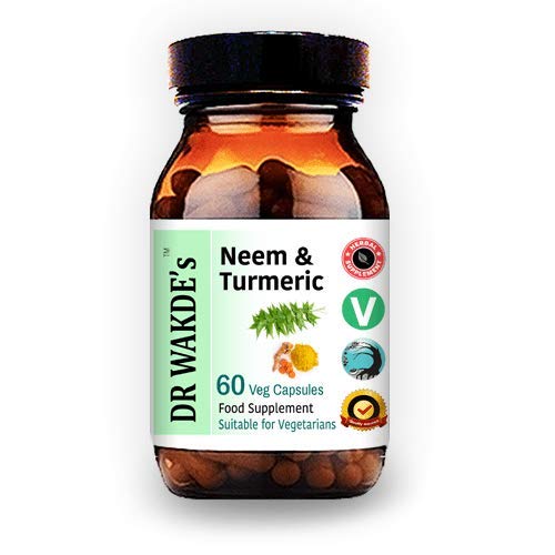 DR WAKDE'S Neem & Turmeric capsules front view for daily wellness.