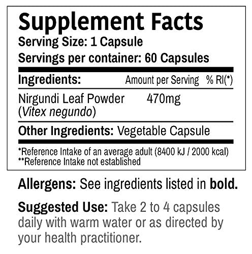 DR WAKDE'S Nirgundi capsules closeup with vegan shells.