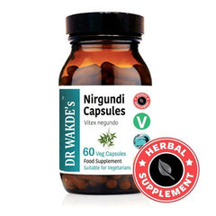 DR WAKDE'S Nirgundi leaf-dried herb close view of natural ingredient.
