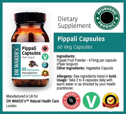 Piper longum plant visuals beside DR WAKDE'S Pippali.