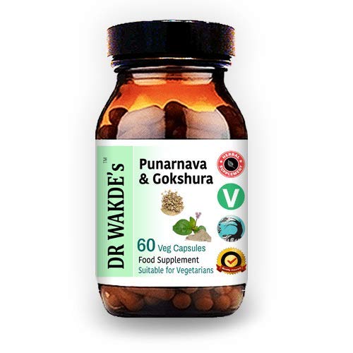 DR WAKDE'S Punarnava & Gokshura capsules in bottle front for daily herbal support.