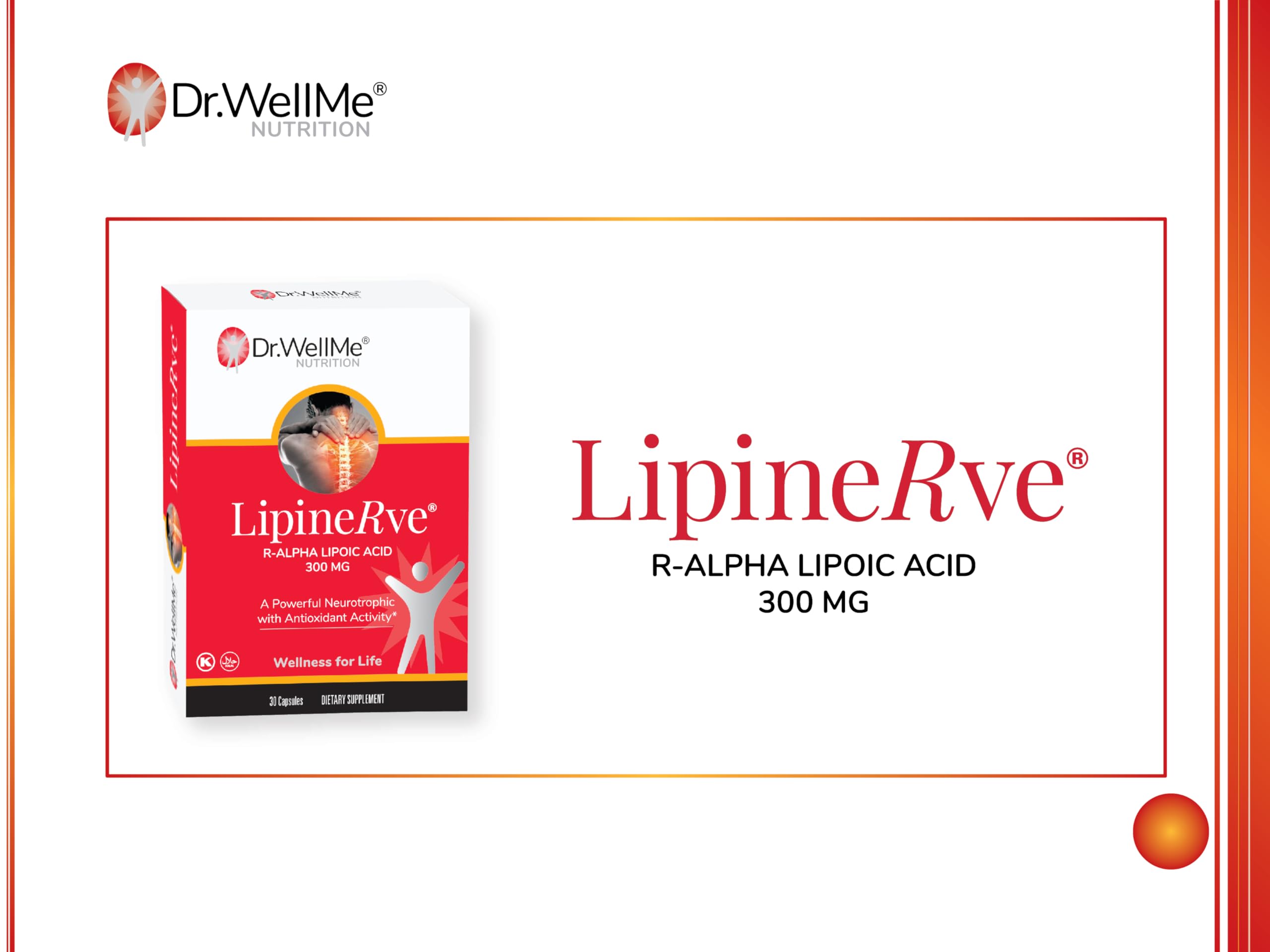 DR WELLME Lipinerve label detail with ingredients and dosage information for informed daily use