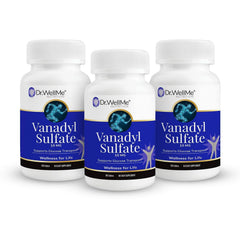 DR WELLME Vanadyl Sulfate 10mg bottle ready for daily use to support metabolic wellness