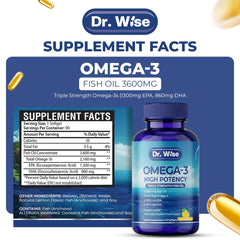 Dr. Wise eye-health icon highlighting omega-3 benefits for vision support.