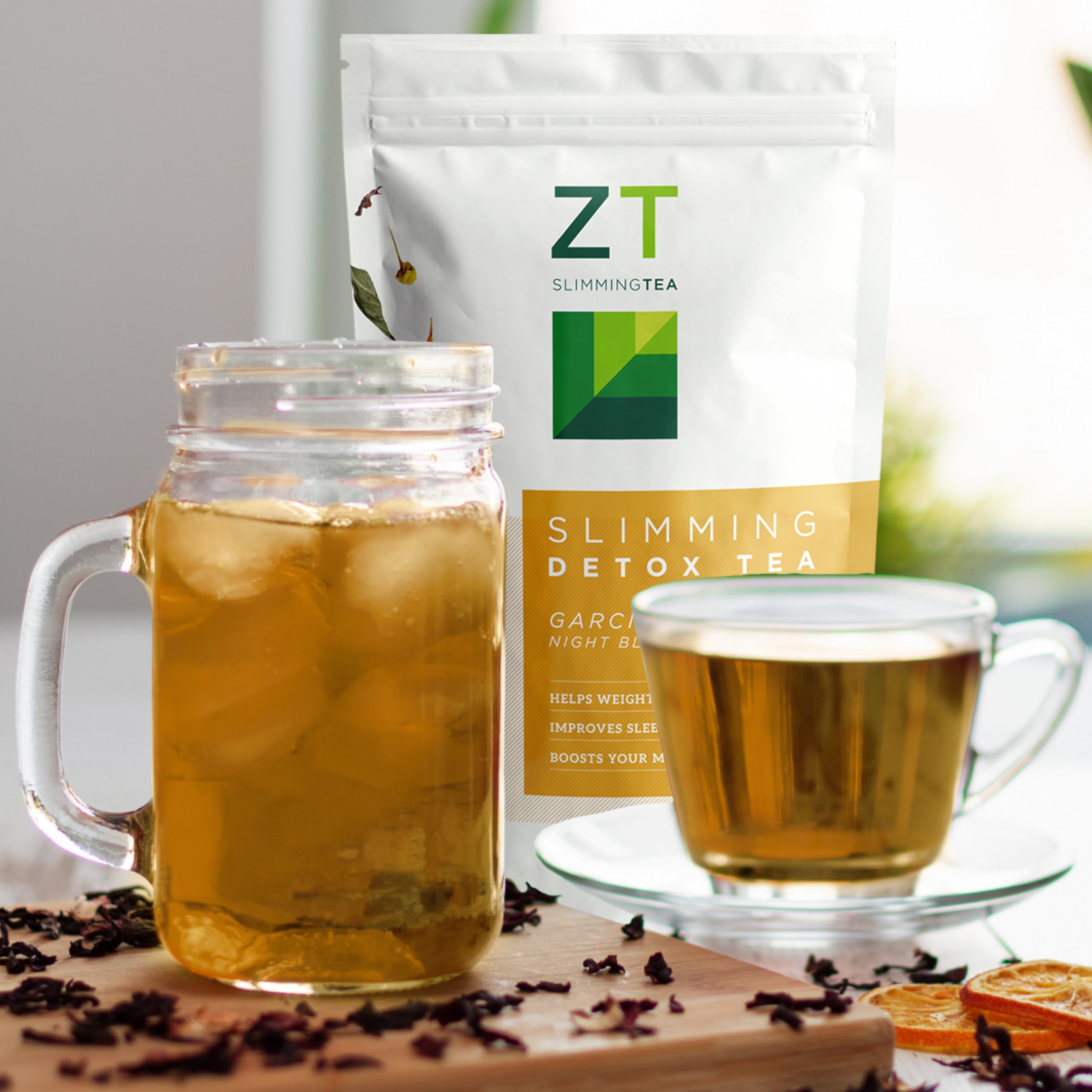 Brewing steps of Dr. Zisman ZT Slimming Tea for a calming routine.