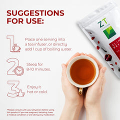 Dr. Zisman ZT Slimming Tea pour into glass for hot or iced