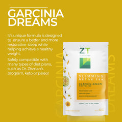 Nighttime scene with Dr. Zisman ZT Slimming Tea, promoting relaxation.