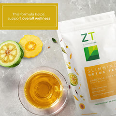 Person enjoying Dr. Zisman ZT Slimming Tea before bed for support.