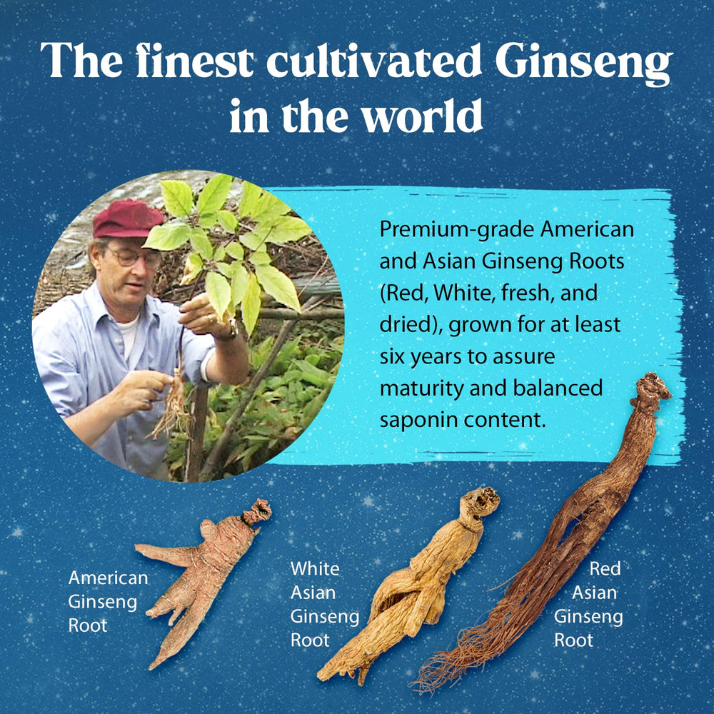 Dragon Herbs Ginseng Sublime Drops label close-up shows Wisconsin and Changbai sourcing.