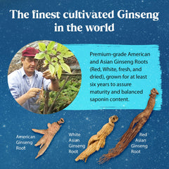 Dragon Herbs Ginseng Sublime Drops label close-up shows Wisconsin and Changbai sourcing.