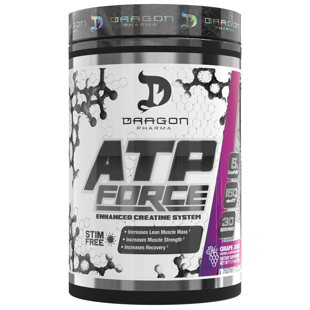 Dragon Pharma ATP FORCE bottle being poured, ready for pre-workout hydration.