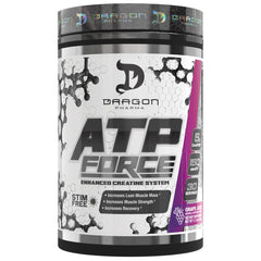 Dragon Pharma ATP FORCE bottle being poured, ready for pre-workout hydration.