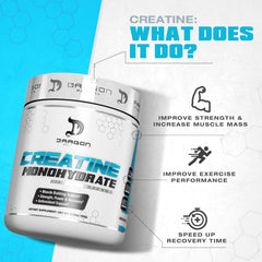 Jar on shelf for easy access and storage of DRAGON PHARMA creatine