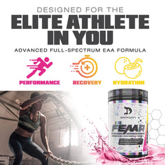Dragon Pharma Dr. FEAAR mixed in glass, ready for post-workout hydration.