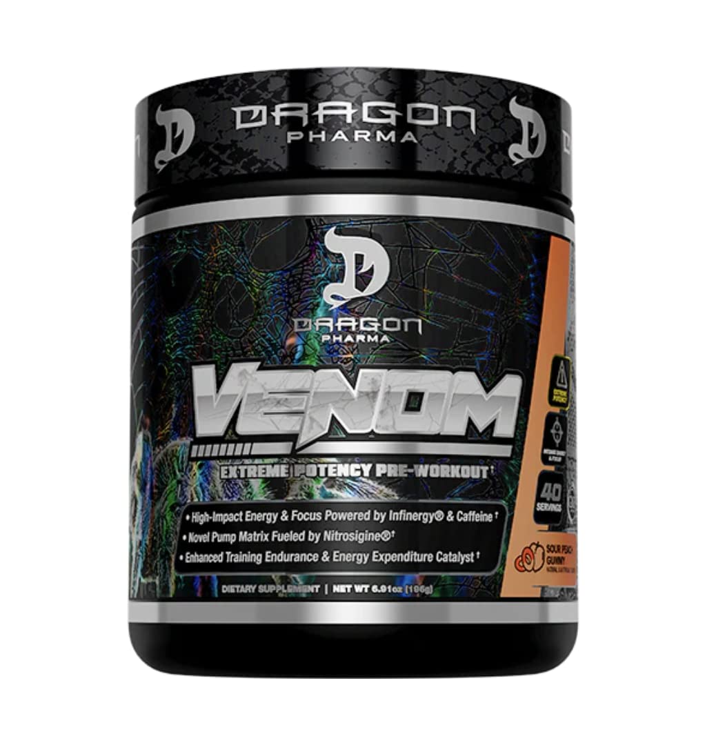 DRAGON PHARMA Venom Extreme bottle pour energizing your pre-workout routine