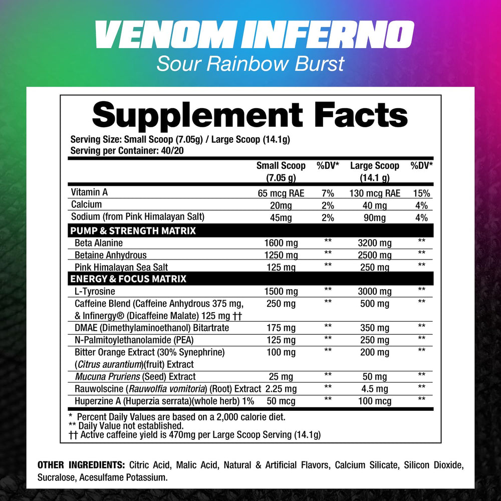 Venom Inferno can close up ready for pre-workout shake.