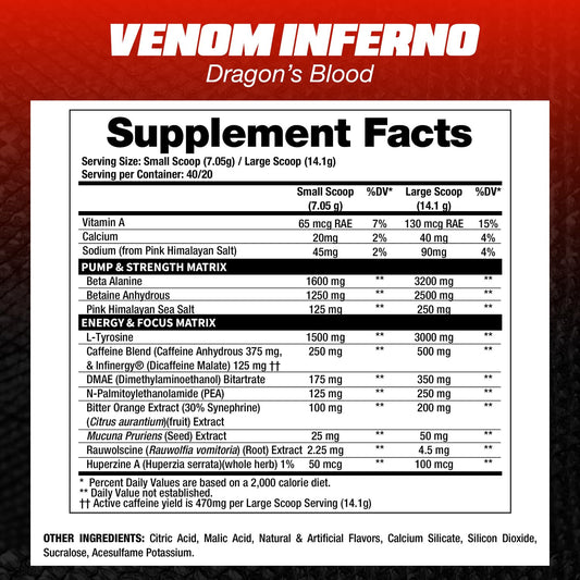 Venom Inferno serving scoop ready to measure an explosive pre-workout boost