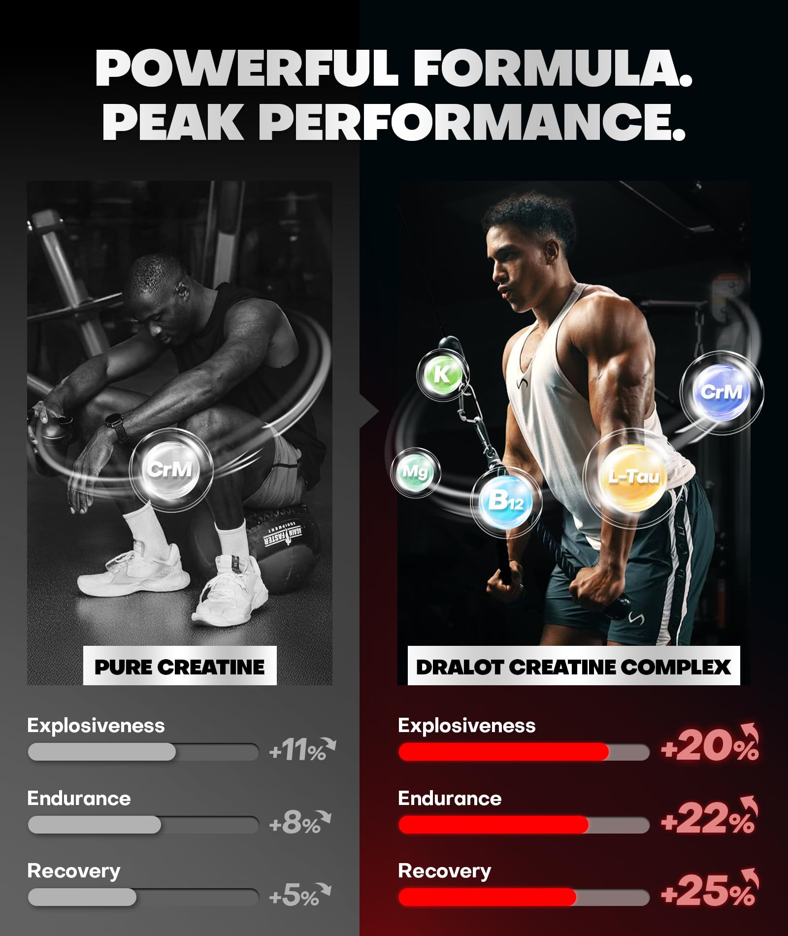 Dralot Creatine Gummies close-up shows berry texture and natural flavor
