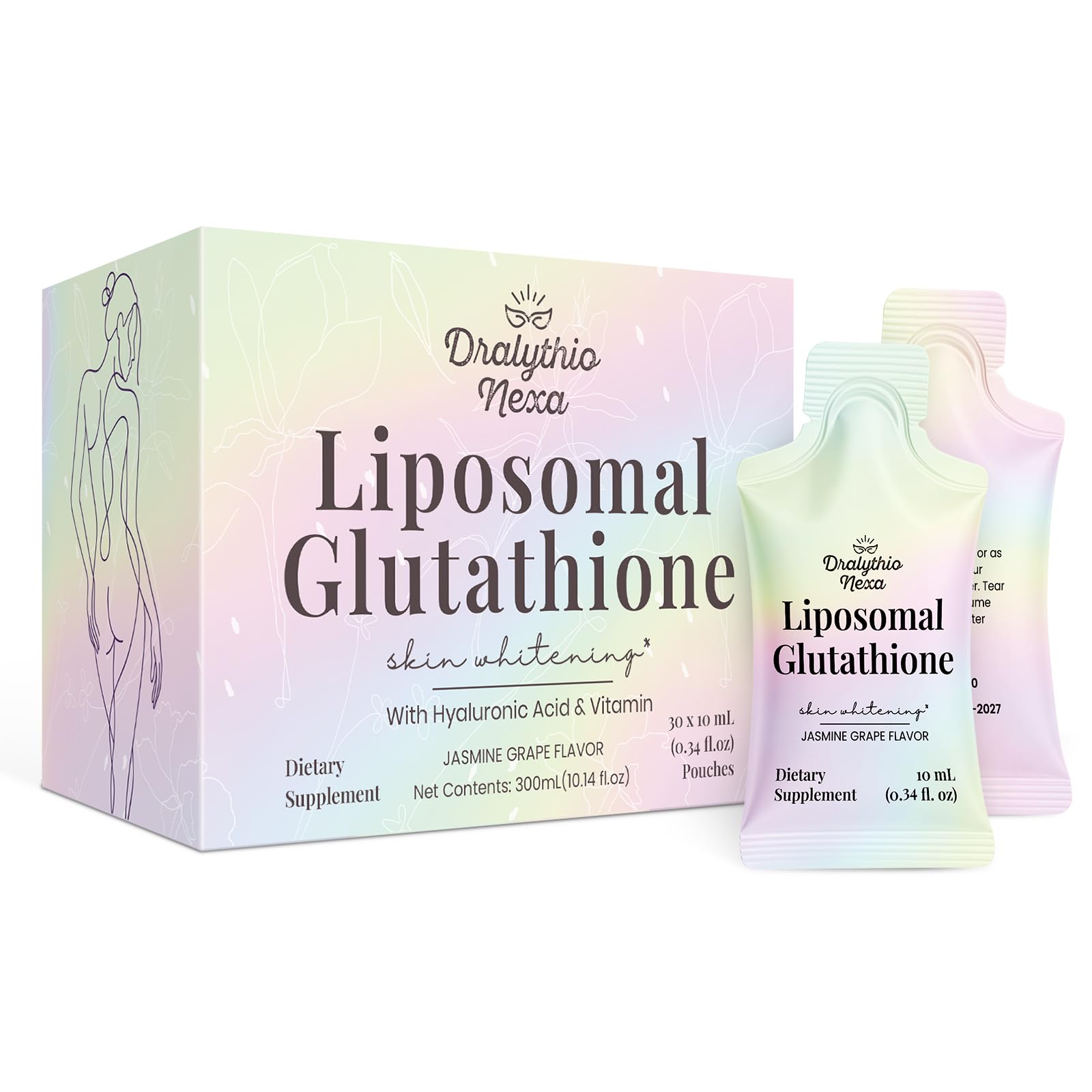 DRALYTHIO NEXA liposomal glutathione liquid bottle highlighting premium absorption
