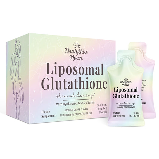DRALYTHIO NEXA liposomal glutathione liquid bottle highlighting premium absorption